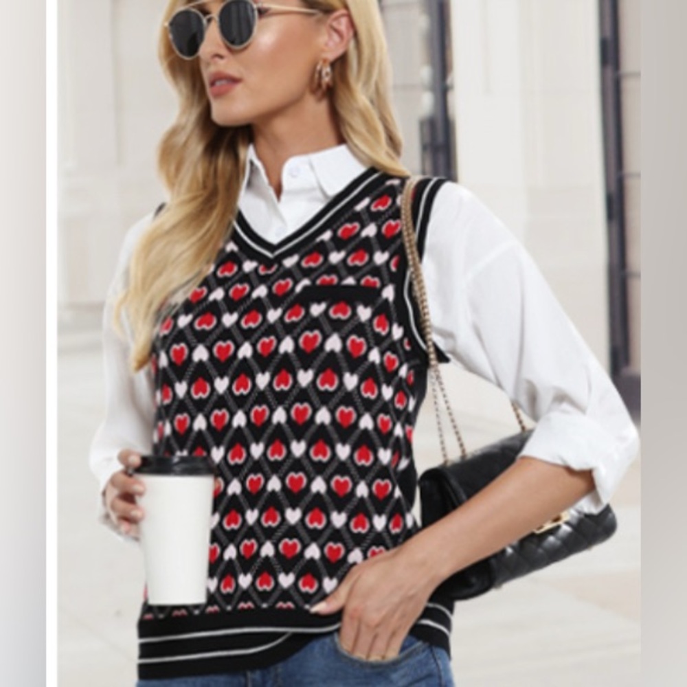 Argyle Heart Sweater Vest NWT